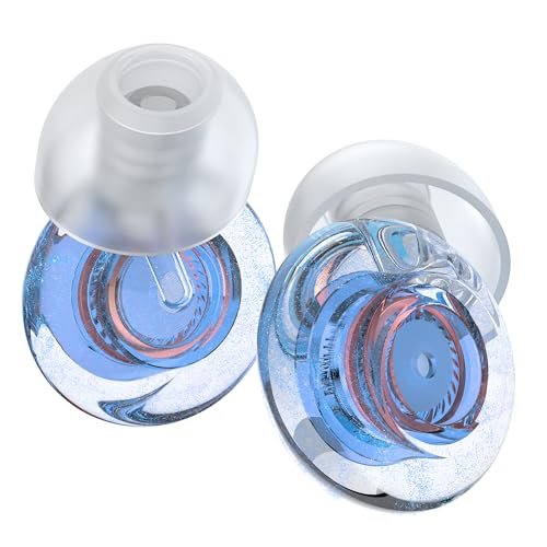 Yawsoy Gehörschutz für Konzerte, 2er-Pack High-Fidelity-Ohrstöpsel, wiederverwendbare Silikon-Ohrstöpsel für Konzerte, Raves, Arbeit, Musiker, 5 Paar Ohrstöpsel, 18-25 dB Konzert-Ohrstöpsel zur Geräuschunterdrückung (Blau)