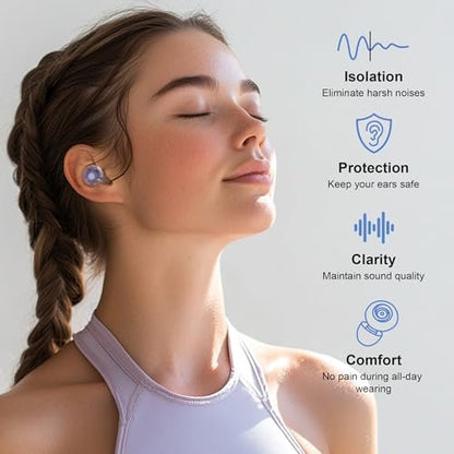 Yawsoy Gehörschutz für Konzerte, 2er-Pack High-Fidelity-Ohrstöpsel, wiederverwendbare Silikon-Ohrstöpsel für Konzerte, Raves, Arbeit, Musiker, 5 Paar Ohrstöpsel, 18-25 dB Konzert-Ohrstöpsel zur Geräuschunterdrückung (Blau)