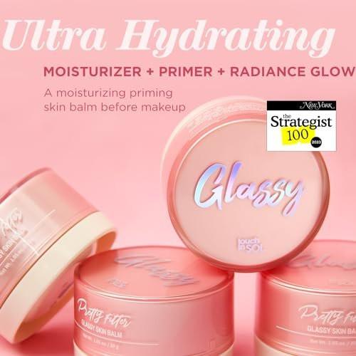 TOUCH IN SOL Pretty Filter Glassy Skin Balm Primer 1,05 oz – Feuchtigkeitsspendender Primer mit Sheabutter und Rosenblütenwasser für natürlichen Glow