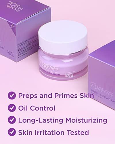 Touch in Sol Hydrating Face Moisturizer Gel Cream 1,76 oz – Leichte Tages- und Nachtcreme mit Hyaluronsäure und Kollagen – Pretty Filter Waterful Glow Cream
