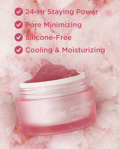 TOUCH IN SOL Icy Sherbet Primer 1,05 fl.oz. – Feuchtigkeitsspendender Primer für trockene oder ölige Haut – Seidiger Poren- und Fältchen-Minimierer – Silikon- und ölfreie Gel-Formel mit Kühleffekt