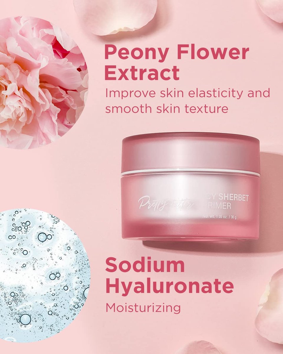 TOUCH IN SOL Icy Sherbet Primer 1,05 fl.oz. – Feuchtigkeitsspendender Primer für trockene oder ölige Haut – Seidiger Poren- und Fältchen-Minimierer – Silikon- und ölfreie Gel-Formel mit Kühleffekt