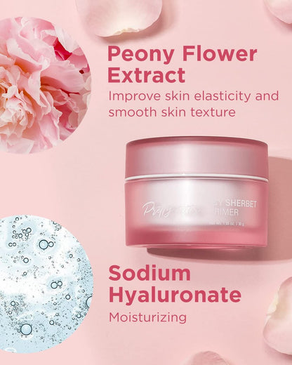 TOUCH IN SOL Icy Sherbet Primer 1,05 fl.oz. – Feuchtigkeitsspendender Primer für trockene oder ölige Haut – Seidiger Poren- und Fältchen-Minimierer – Silikon- und ölfreie Gel-Formel mit Kühleffekt
