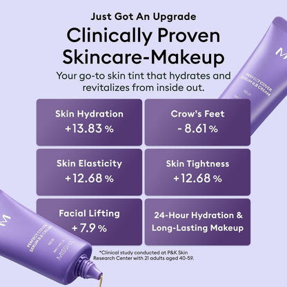 MISSHA M Perfect Cover Serum BB Cream No.21 Light Beige – Getönte Feuchtigkeitscreme mit kühlem Unterton, 35 ml