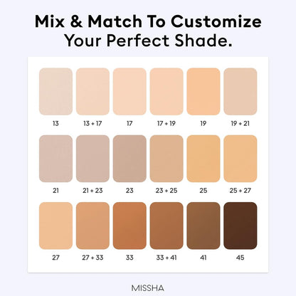MISSHA M Perfect Cover Serum BB Cream No.21 Light Beige – Getönte Feuchtigkeitscreme mit kühlem Unterton, 35 ml