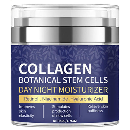 Kollagen Gesichtsfeuchtigkeitscreme mit Airless-Pumpe - Kollagen-Botanische-Stammzellen-Creme für die Haut mit Retinol, Niacinamid, Hyaluronsäure - Anti-Aging Tages- & Nachtcreme, 1,8 Unzen