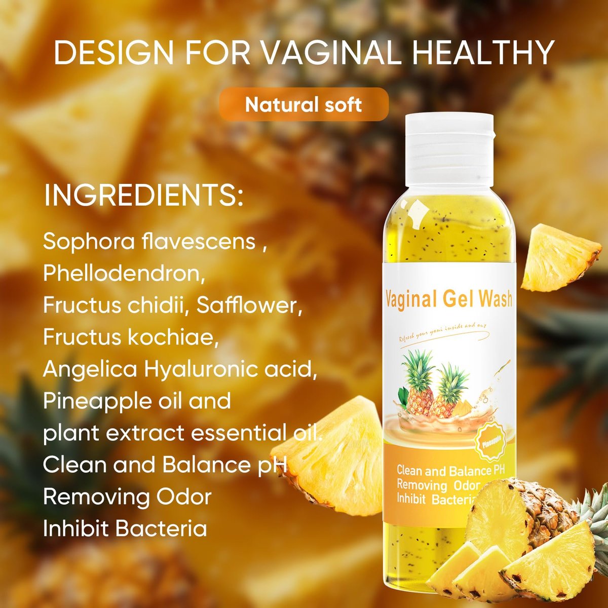 MENOMINO Intimwaschseife & Yoni-Seife & Yoni-Öl für Frauen pH-Balance, Ananas Yoni Wash zur Befeuchtung und Entfernung von Gerüchen, 5,07 Fl.Oz Intimwaschmittel, 1 Fl.Oz Yoni-Öl & 3,53 Unzen Yoni-Seife