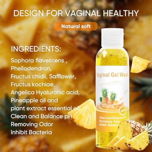 MENOMINO Intimwaschseife & Yoni-Seife & Yoni-Öl für Frauen pH-Balance, Ananas Yoni Wash zur Befeuchtung und Entfernung von Gerüchen, 5,07 Fl.Oz Intimwaschmittel, 1 Fl.Oz Yoni-Öl & 3,53 Unzen Yoni-Seife