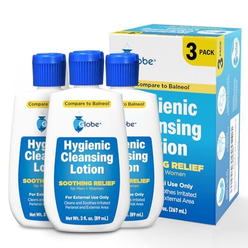 Globe 3er-Pack Hygienische Reinigungslotion für Männer und Frauen – Lindert Unbehagen, Schmerzen & Juckreiz für empfindliche Bereiche, kühlend, nicht reizend, sanfte Körperreinigung, praktisch für Reisen, 3x 89 ml
