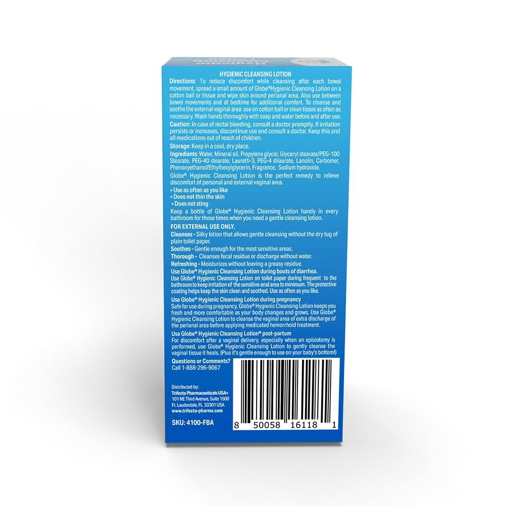 Globe 3er-Pack Hygienische Reinigungslotion für Männer und Frauen – Lindert Unbehagen, Schmerzen & Juckreiz für empfindliche Bereiche, kühlend, nicht reizend, sanfte Körperreinigung, praktisch für Reisen, 3x 89 ml