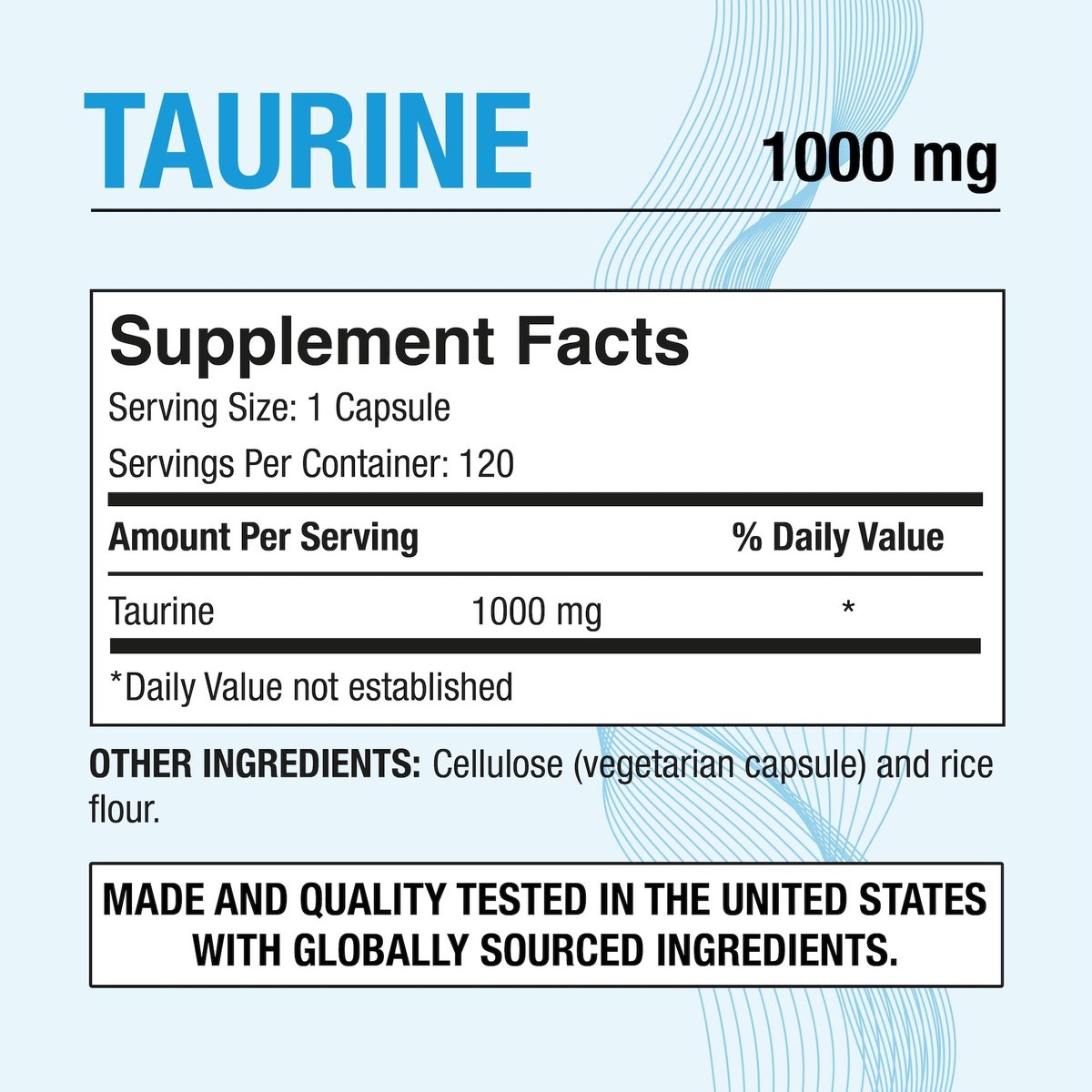 Puregen Labs Taurin 1000 mg [Hohe Potenz] – 120 vegane Kapseln, ohne schädliche Zusätze, Nicht-GVO, gluten- und laktosefrei – 120 Portionen