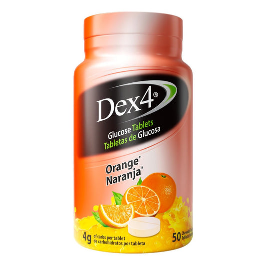 Dex4 Glukosetabletten Orange – 50 Tabletten à 4g Kohlenhydrate für schnelle Energie