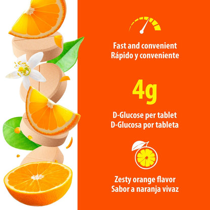 Dex4 Glukosetabletten Orange – 50 Tabletten à 4g Kohlenhydrate für schnelle Energie