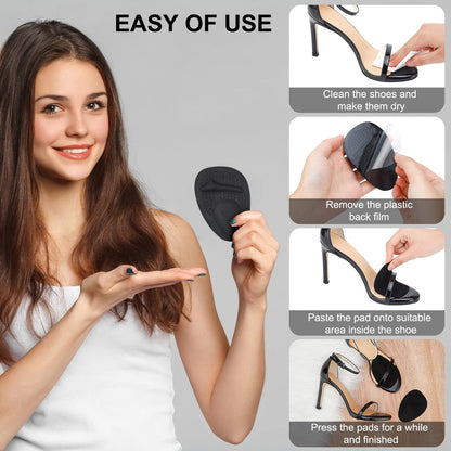 Comfowner Ball of Foot Cushions – Metatarsal Pads für Frauen, rutschfeste High Heel Einlagen, Schmerzlinderung bei Metatarsalgie & Morton Neurom (2 Paar, Schwarz)