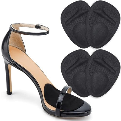 Comfowner Ball of Foot Cushions – Metatarsal Pads für Frauen, rutschfeste High Heel Einlagen, Schmerzlinderung bei Metatarsalgie & Morton Neurom (2 Paar, Schwarz)
