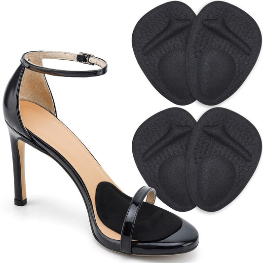 Comfowner Ball of Foot Cushions – Metatarsal Pads für Frauen, rutschfeste High Heel Einlagen, Schmerzlinderung bei Metatarsalgie & Morton Neurom (2 Paar, Schwarz)