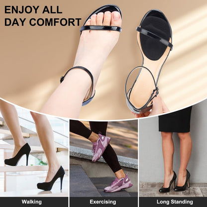 Comfowner Ball of Foot Cushions – Metatarsal Pads für Frauen, rutschfeste High Heel Einlagen, Schmerzlinderung bei Metatarsalgie & Morton Neurom (2 Paar, Schwarz)