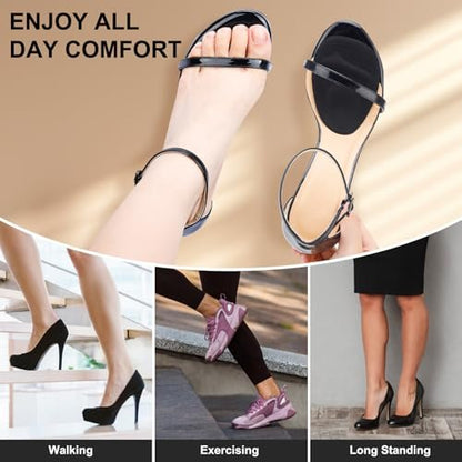 Comfowner Ball of Foot Cushions – Metatarsal Pads für Frauen, rutschfeste High Heel Einlagen, Schmerzlinderung bei Metatarsalgie & Morton Neurom (2 Paar, Schwarz)
