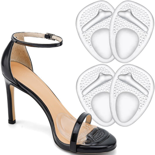 Comfowner Ball of Foot Cushions – Metatarsal-Pads für Frauen, rutschfeste Komfortpads für High Heels, Schuhpolster gegen Metatarsalgie und Morton-Neurom (2 Paar, Kristall)