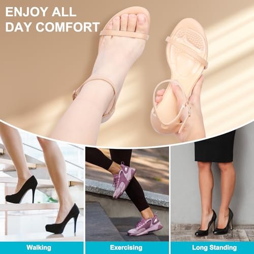 Comfowner Ball of Foot Cushions – Metatarsal-Pads für Frauen, rutschfeste Komfortpads für High Heels, Schuhpolster gegen Metatarsalgie und Morton-Neurom (2 Paar, Kristall)