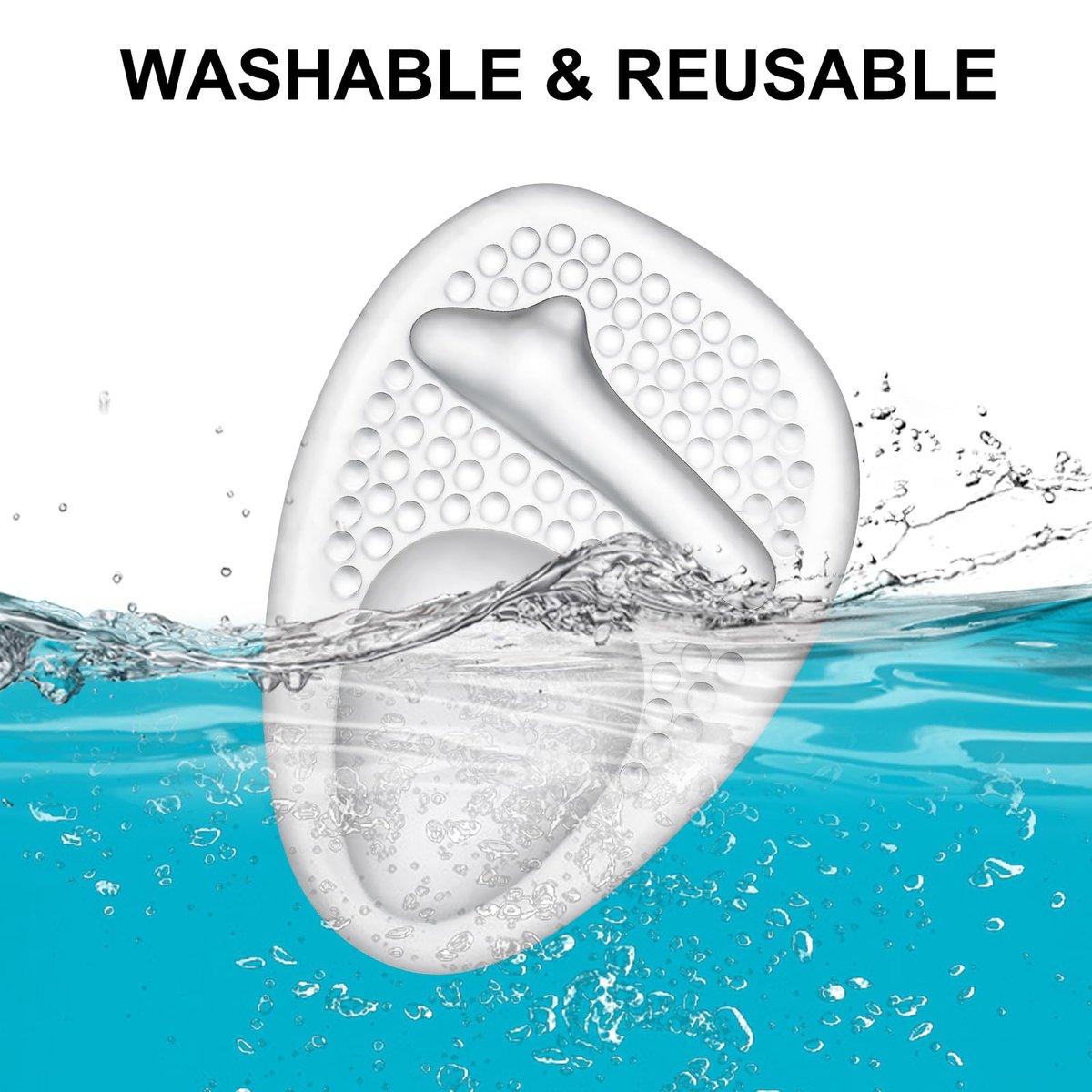 Comfowner Ball of Foot Cushions – Metatarsal-Pads für Frauen, rutschfeste Komfortpads für High Heels, Schuhpolster gegen Metatarsalgie und Morton-Neurom (2 Paar, Kristall)