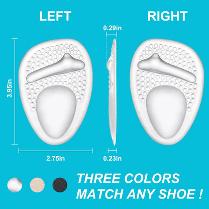 Comfowner Ball of Foot Cushions – Metatarsal-Pads für Frauen, rutschfeste Komfortpads für High Heels, Schuhpolster gegen Metatarsalgie und Morton-Neurom (2 Paar, Kristall)