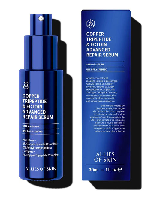 Allies of Skin Copper Tripeptide & Ectoin Advanced Repair Face Serum – Feuchtigkeitsspendendes Anti-Aging Serum mit Peptiden für trockene Haut