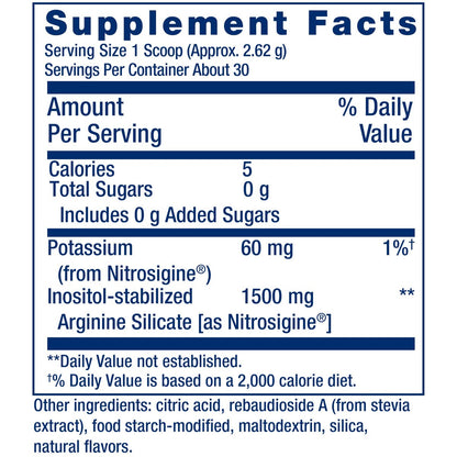 Life Extension NitroVasc™ Boost – Blutfluss-Supplement, Stickstoffmonoxid-Unterstützung, Herz-Kreislauf-Gesundheit, L-Arginin, glutenfrei, nicht-GVO, vegetarisch, 1 Messlöffel, 30 Portionen