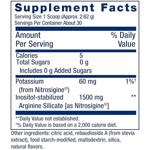Life Extension NitroVasc™ Boost – Blutfluss-Supplement, Stickstoffmonoxid-Unterstützung, Herz-Kreislauf-Gesundheit, L-Arginin, glutenfrei, nicht-GVO, vegetarisch, 1 Messlöffel, 30 Portionen
