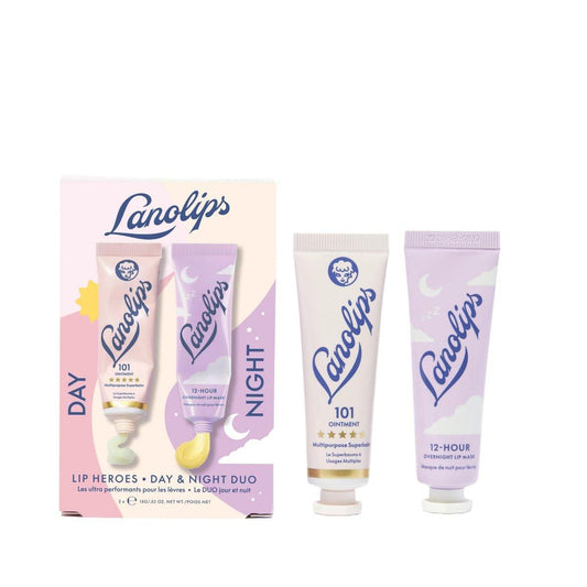 Lanolips 101 Lanolin Lippenbalsam & Lippenmaske Duo - Heroes Kit für die komplette Tag- und Nachtpflege - Tiefenwirksame Feuchtigkeitspflege mit reinem Lanolinöl (2er-Pack)