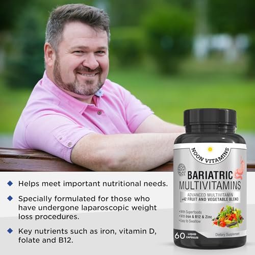 Bariatrisches Multivitamin mit Eisen für Frauen und Männer – All-in-One 42er Superfood-Mischung für Energie und Immununterstützung – Nach der Operation, leicht zu schlucken, Halal, hergestellt in den USA (60 flüssige Kapseln)
