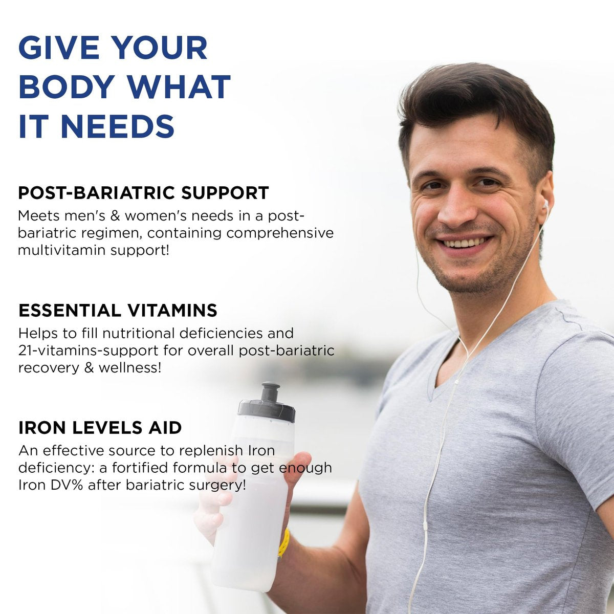 Bariatrisches Multivitamin mit Eisen für Frauen und Männer – All-in-One 42er Superfood-Mischung für Energie und Immununterstützung – Nach der Operation, leicht zu schlucken, Halal, hergestellt in den USA (60 flüssige Kapseln)