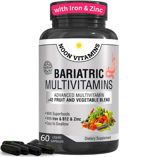 Bariatrisches Multivitamin mit Eisen für Frauen und Männer – All-in-One 42er Superfood-Mischung für Energie und Immununterstützung – Nach der Operation, leicht zu schlucken, Halal, hergestellt in den USA (60 flüssige Kapseln)