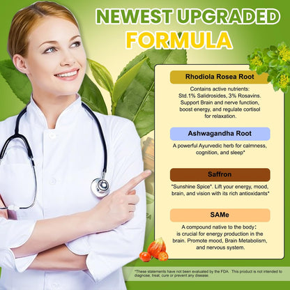 Totaria 16-in-1 Liposomales Rhodiola Rosea Präparat Tinktur 1000mg, Ultra-Stärke Rhodiola 10:1 Wurzelextrakt mit Ashwagandha, Rhodiola Flüssigtropfen für natürliche Entspannung, Stimmung, Energie, alkoholfrei