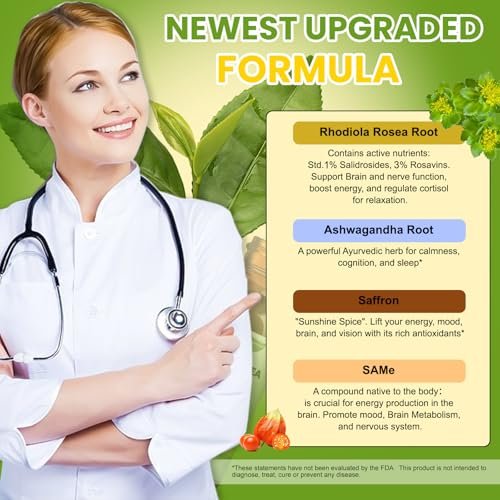 Totaria 16-in-1 Liposomales Rhodiola Rosea Präparat Tinktur 1000mg, Ultra-Stärke Rhodiola 10:1 Wurzelextrakt mit Ashwagandha, Rhodiola Flüssigtropfen für natürliche Entspannung, Stimmung, Energie, alkoholfrei