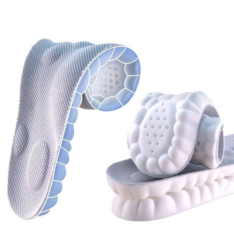 Einlegesohlen für Damen und Herren – Cloud Soles mit Memory Foam, Anti-Ermüdung, Stoßdämpfung, Fußschmerzlinderung (Grau, M)