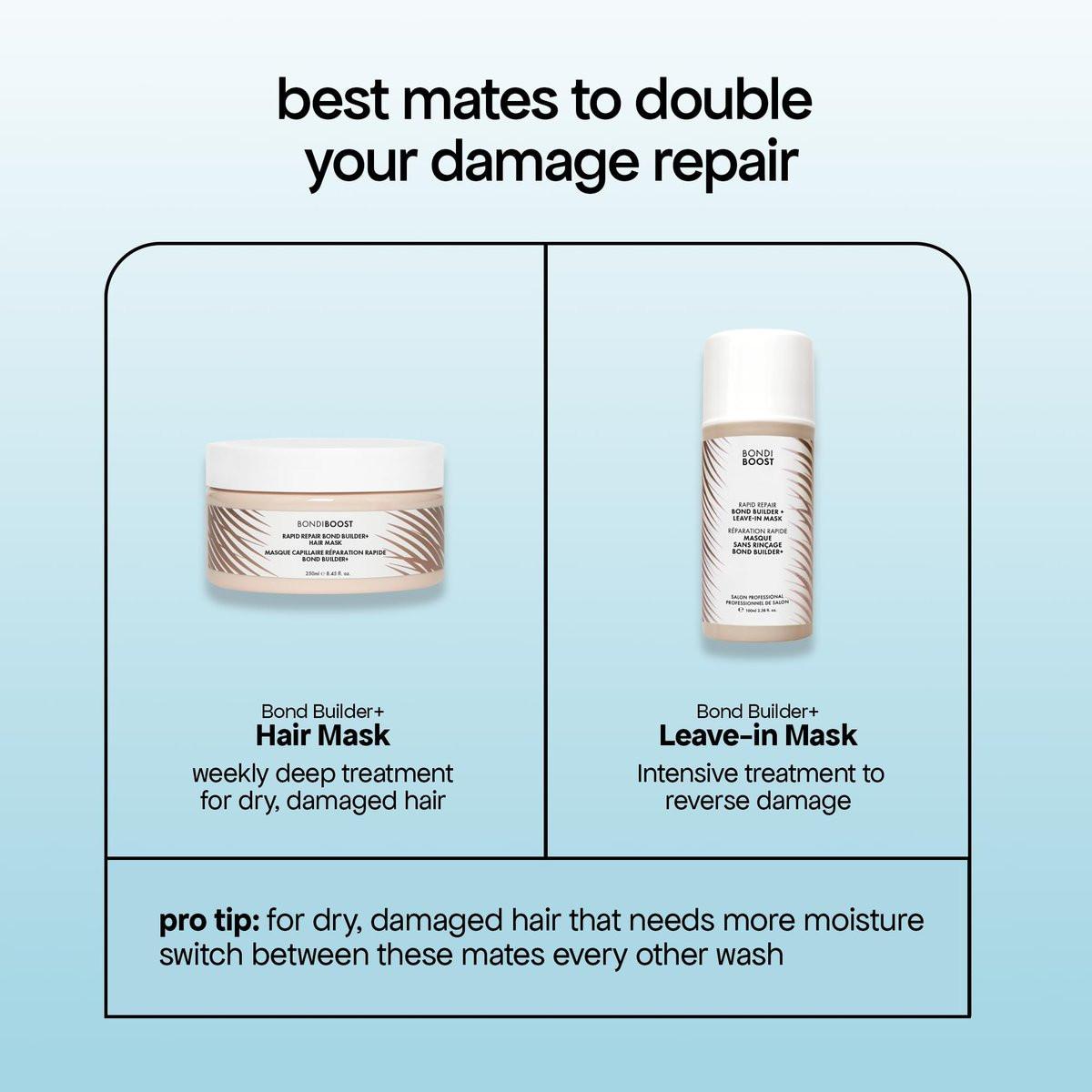 BONDIBOOST Rapid Repair Bond Builder + Haarmaske für geschädigtes Haar [8,45 fl oz] – Tiefenpflege, stärkt und verleiht Glanz