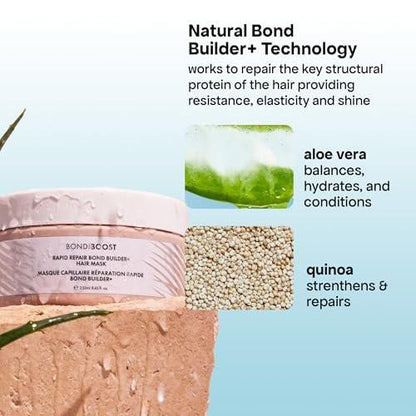 BONDIBOOST Rapid Repair Bond Builder + Haarmaske für geschädigtes Haar [8,45 fl oz] – Tiefenpflege, stärkt und verleiht Glanz