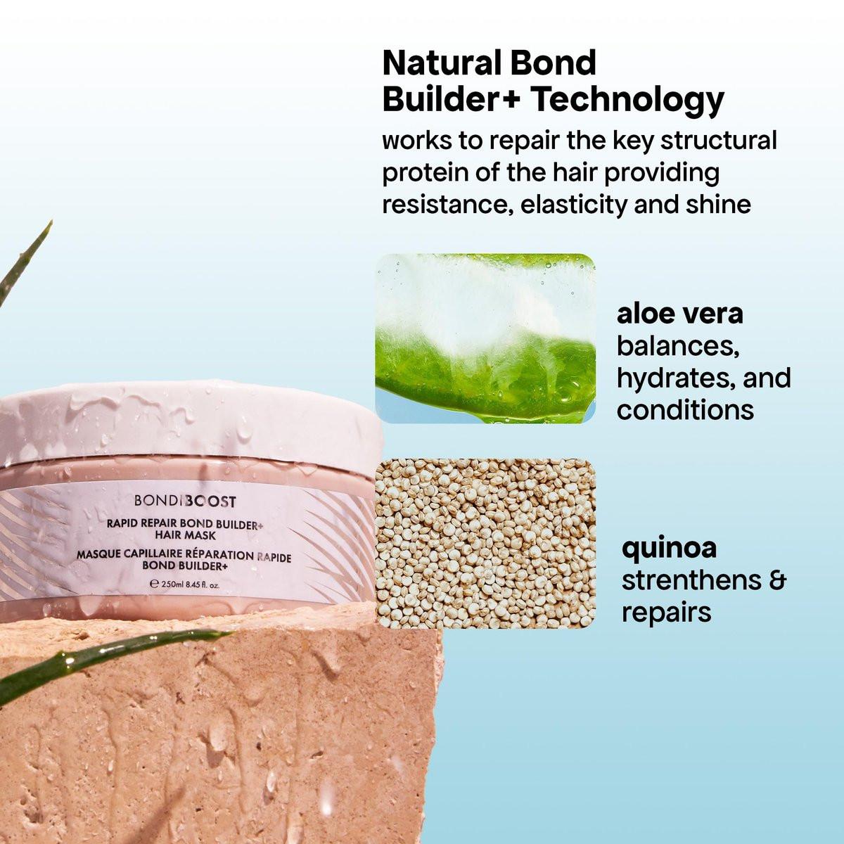 BONDIBOOST Rapid Repair Bond Builder + Haarmaske für geschädigtes Haar [8,45 fl oz] – Tiefenpflege, stärkt und verleiht Glanz