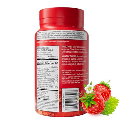 Dex4 Glukosetabletten, schnell wirkende Glucose, 4g vordosierte Glucose pro Tablette, fettfrei, glutenfrei, Erdbeere, 50 Tabletten