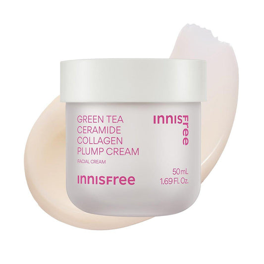 innisfree Green Tea Ceramide Collagen Plump Cream – Koreanische Feuchtigkeitscreme für einen jugendlichen Glanz