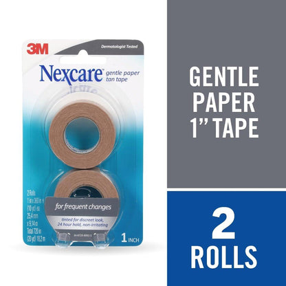Nexcare Sanftes Papier-Pflasterband T781-2PK, Hautfarben, 1 Zoll x 10 Yards