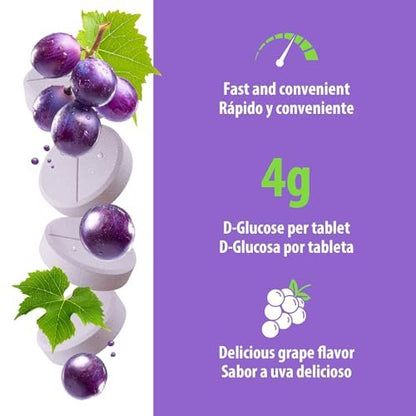 Dex4 Glukosetabletten – schnell wirkende Glucose, 4g pro Tablette, fettfrei, glutenfrei, Traubengeschmack, 50 Tabletten