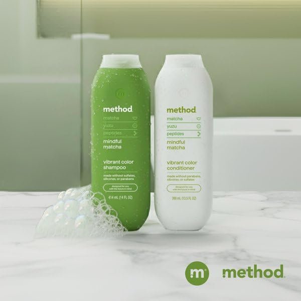 Method Color Protect Conditioner, Mindful Matcha – Farbgeschützter Conditioner für coloriertes Haar, schützt vor Umweltbelastungen, mit stärkenden Peptiden – parabenfrei, tierversuchsfrei – 13,5 oz