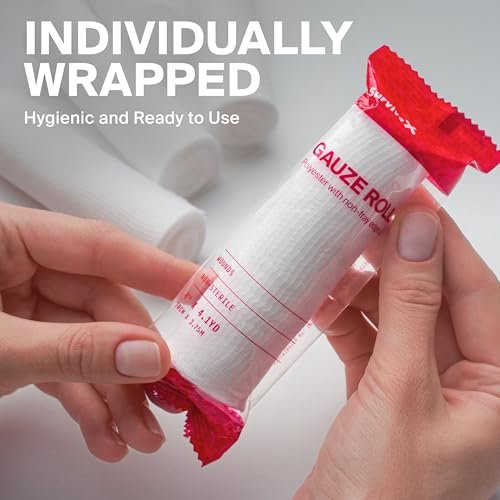 SurviveX 4 Zoll Stretch-Mullbinde – 10er-Pack, konformierende medizinische Bandage für Wundversorgung, Erste Hilfe und Verbandmaterial