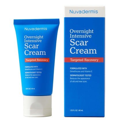 NUVADERMIS Intensiv-Narbencreme für die Nacht mit Retinol, Allantoin, Vitamin E, Betain – 40 ml PM Narbencreme für Kaiserschnitt, Keloid & Nachsorge