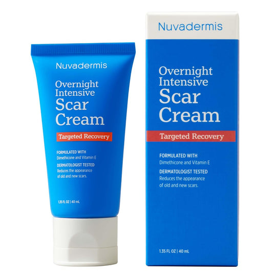 NUVADERMIS Intensiv-Narbencreme für die Nacht mit Retinol, Allantoin, Vitamin E, Betain – 40 ml PM Narbencreme für Kaiserschnitt, Keloid & Nachsorge