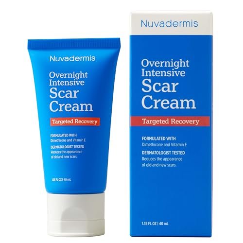 NUVADERMIS Intensiv-Narbencreme für die Nacht mit Retinol, Allantoin, Vitamin E, Betain – 40 ml PM Narbencreme für Kaiserschnitt, Keloid & Nachsorge