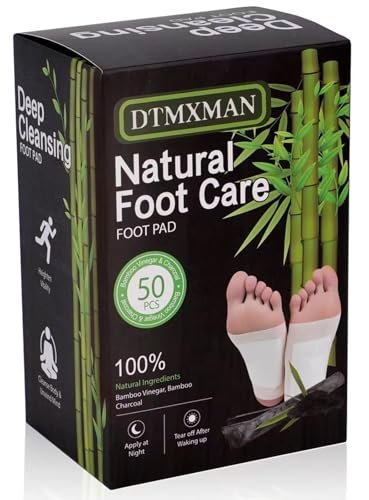DtMxMan 50er Pack Fußpads, Natürliche Reinigung, Förderung des Schlafs, Geeignet für die tägliche Entspannung Fußpflaster | 50 Pads und 50 Klebefolien