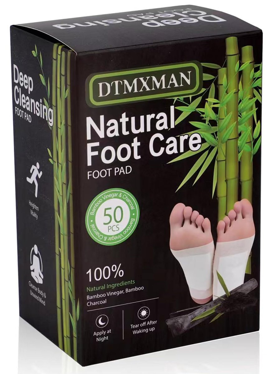 DtMxMan 50er Pack Fußpads, Natürliche Reinigung, Förderung des Schlafs, Geeignet für die tägliche Entspannung Fußpflaster | 50 Pads und 50 Klebefolien